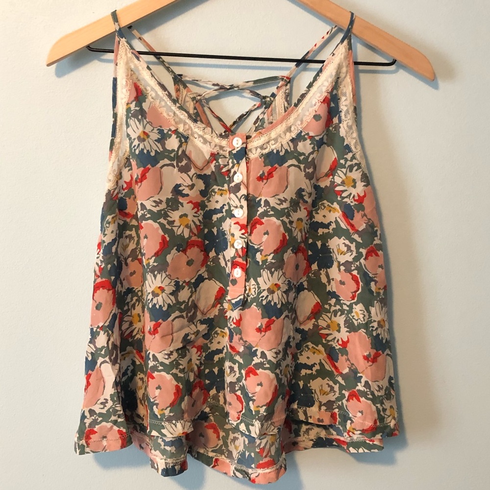 Kimchi Blue Urban Outfitters Floral Print Tank Top Size Small
